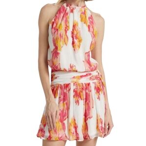 Ramy Brook Pink and Yellow Mini Dress
